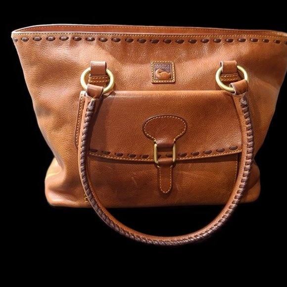 DOONEY & BOURKE Florentine Genuine Italian Leather Zippered Pocket Satchel Lined - Picture 2 of 8